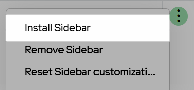 Install Sidebar option in the Actions menu for an individual user